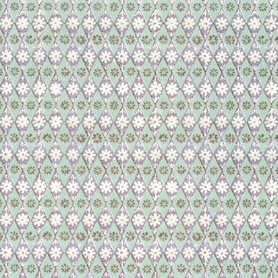 Geometric Stamped Floral Tiles Italian Paper ~ Tassotti